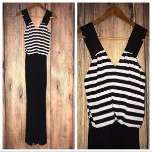 CYNTHIA ROWLEY SIZE 4 BLACK & WHITE ONE PIECE JUMPSUIT ROMPER